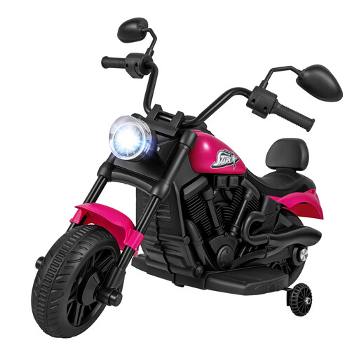 6V Electric Motorbike Children's Bike, with Rechargeable Battery, Pink