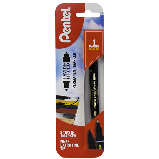 Pentel Twin Tipped Permanent Marker Black