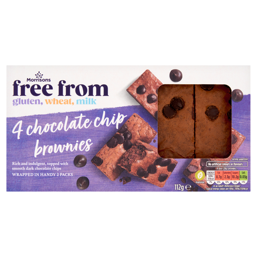 Morrisons Free From Chocolate Chip Brownies 112g