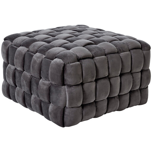 jahnke Modern, Velvet, Braided Ottoman