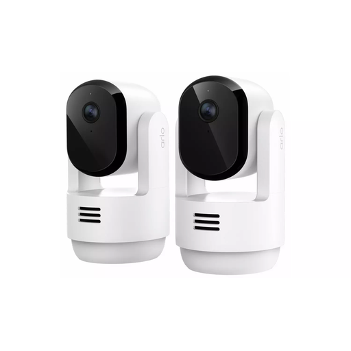 Arlo VMC3273-100EUS Indoor WiFi Essential 3 2K PTZ Security Camera, 2-Camera Pack