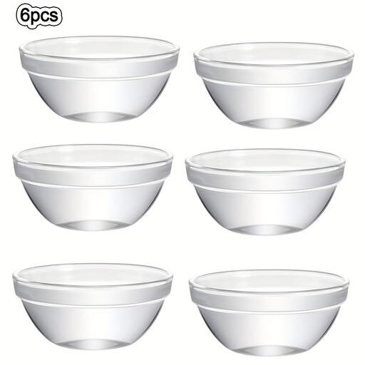 YumiPLUS Transparent Glass Dipping Bowls, Set of 6