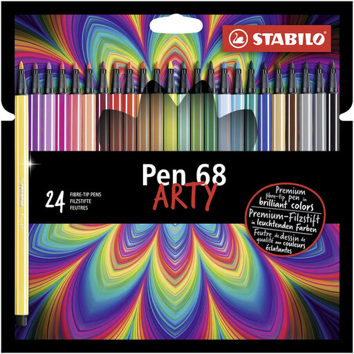 STABILO Pen 68 - Premium Fibre-Tip Pen - ARTY - Pack of 24