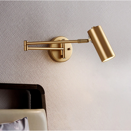 Homary Gold Modern Swing Arm Indoor Wall Sconce