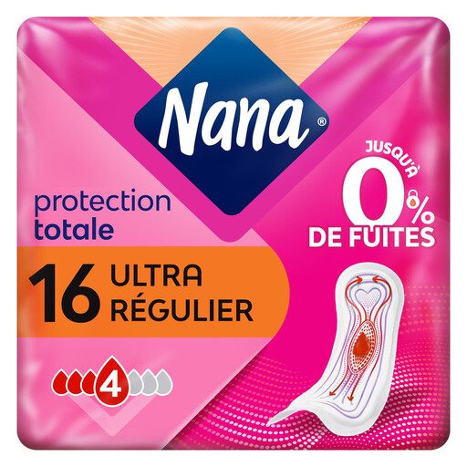 NANA Ultra Regular Sanitary Towels with Wings, pack of 4