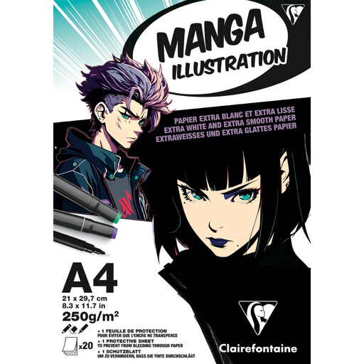 Clairefontaine Manga Illustration Glue Block A4 250 g