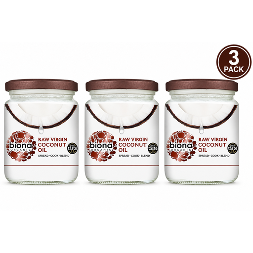 Biona Organic Raw Virgin Coconut Oil 200g 3 Packs