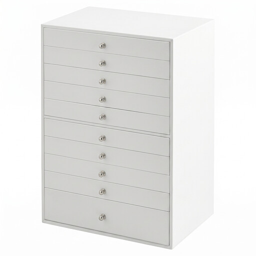 Ochama Jewellery Organiser with 10 Drawers in White