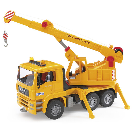 Bruder MAN Crane Truck 1:16 Scale with 360-Degree Rotating Crane and Support Legs