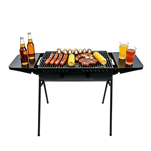 Outdoor Portable Charcoal Grill with Rotisserie