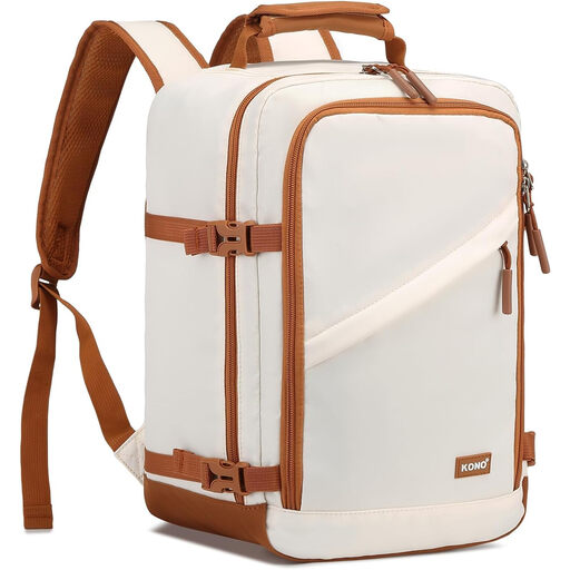 Beige and Brown Ryanair Underseat Backpack