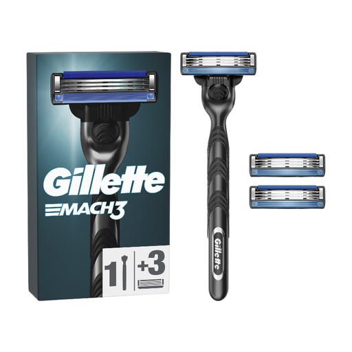 Gillette Mach 3 Men's Razor 1 Handle + 3 Razor Blade Refills