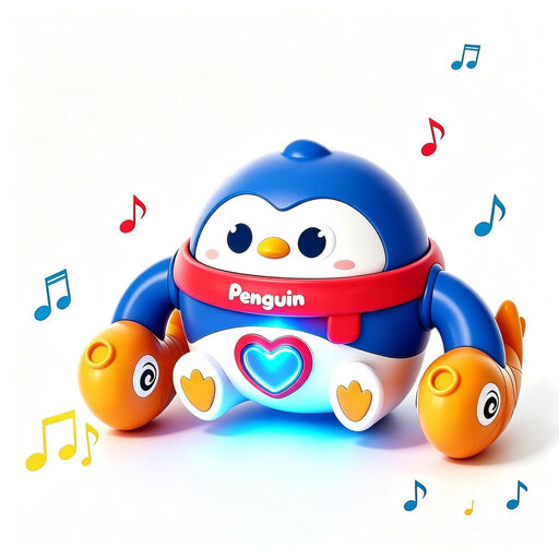 Baby crawling toy penguin with smart sensor