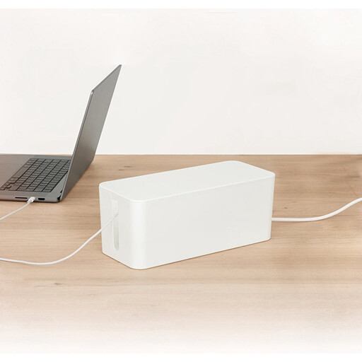 5five Cable Management Box - White, 32 x 13.5 x 12.7 cm