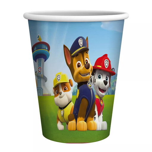 Party Factory Paw Patrol 8 x 250ml Disposable Paper Cups for Kids' Birthday Party or Theme Party