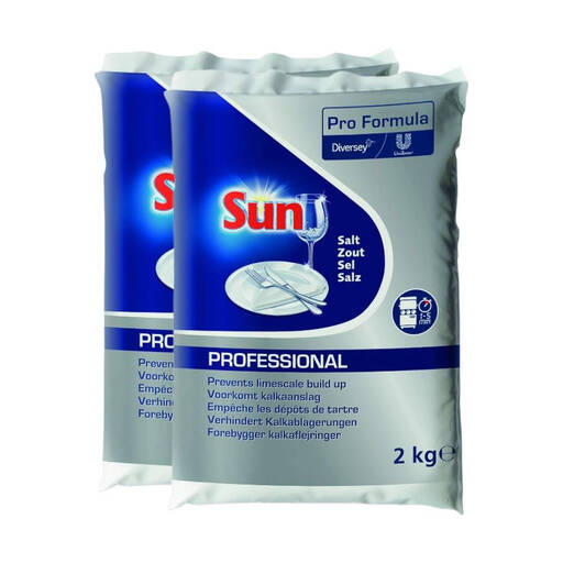 SUN Professional dishwasher salt, two 2 kg packs