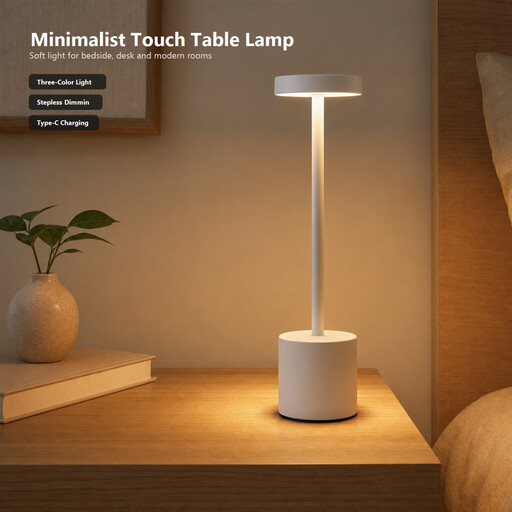 LED Tischlampe Kabellos Akku, 1800mAh Touch Tischleuchte Dimmbar