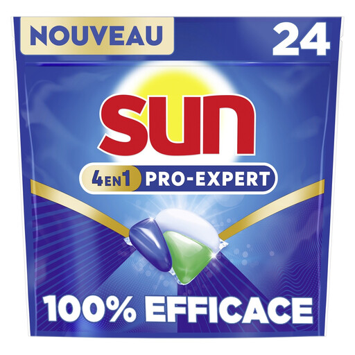 SUN Pro Expert 4-in-1 CLEANBOOST Powder & Gel dishwasher capsules, pack of 24