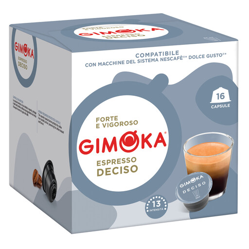 GIMOKA Espresso Deciso 咖啡胶囊，兼容 Dolce Gusto，16 粒装，112 g