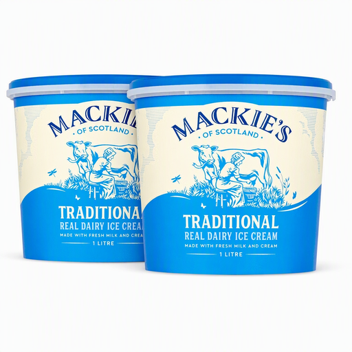 Mackie's of Scotland Traditional Real Dairy Ice Cream, two 1L tubs