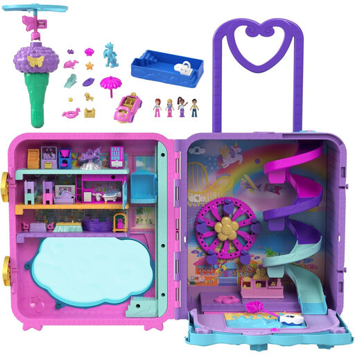 Polly Pocket Pollyville 度假手提箱玩具套装