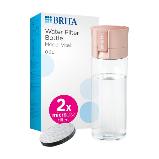 BRITA Vital Water Filter Bottle 0.6L Peach