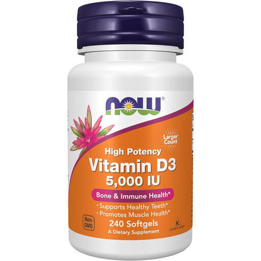 NOW Foods Vitamin D3 5000IU Immune Support Softgels