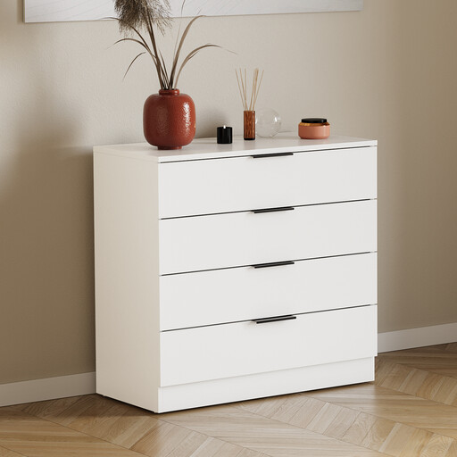 Vida Designs Trega 4 Drawer Chest of Drawers, White