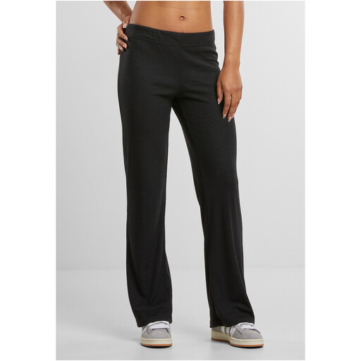 Urban Classics Ladies Rib Pants in Schwarz