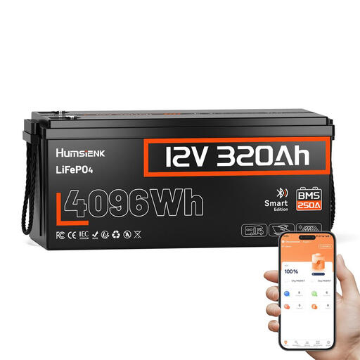 12V 320Ah 250A BMS Lithium LiFePO4 Battery