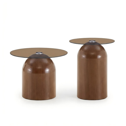 URBAN MEUBLE Capsule Serie Runde Glas-Beistelltische, 2er-Set