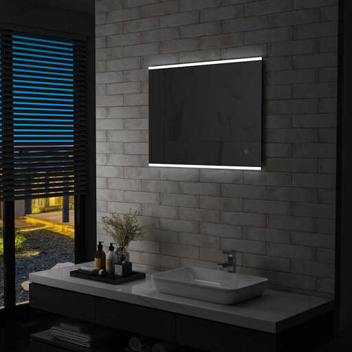 vidaXL Bathroom LED Wall Mirror with Touch Sensor 80x60 cm