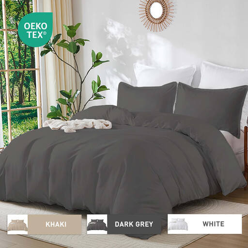LeBonsoir Dark Grey Bedding Duvet Cover Set