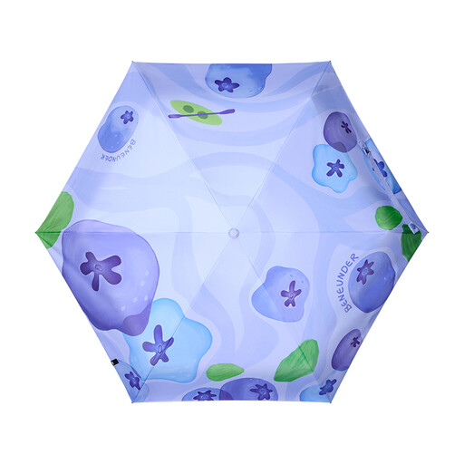 Beneunder BM527 Five-Fold Black-Coated UV-Protection Umbrella, Blueberry