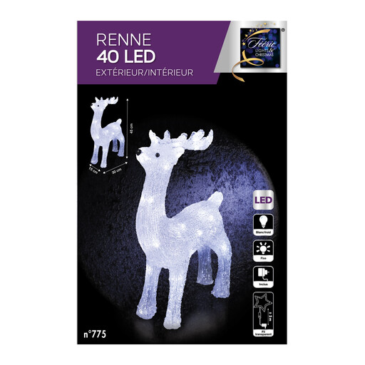 Feeric Acrylic Light-Up Reindeer - 45 cm