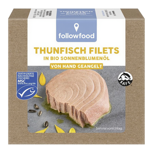 Followfood Tuna Fillets in Organic Sunflower Oil