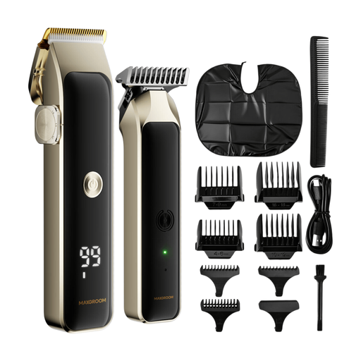 MAXGROOM Professional Cordless Hair Clipper & T-Blade Trimmer Kit