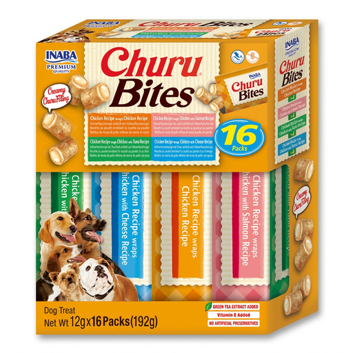INABA Bites Friandises pour Chien Multipack 4 Saveurs Poulet