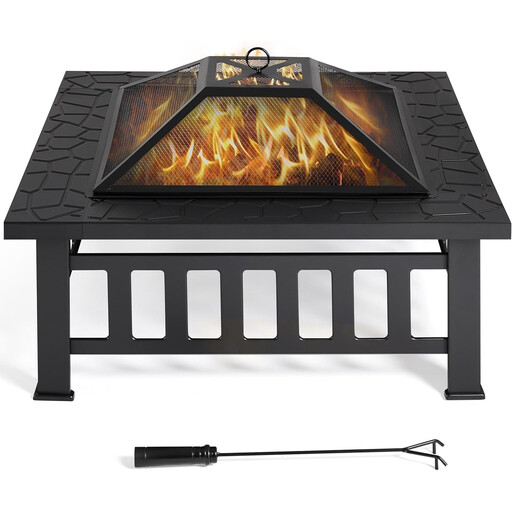 Yaheetech 34'' Outdoor Square Fire Pit