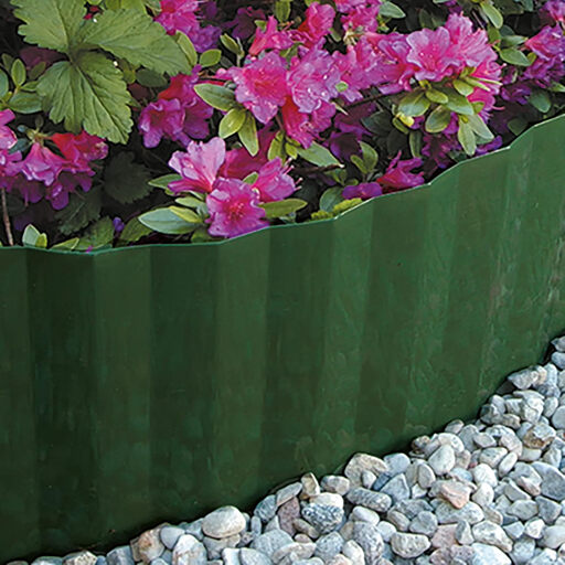 TENAX Ondadeco Plastic Garden Edging - Green, 9 cm x 10 m