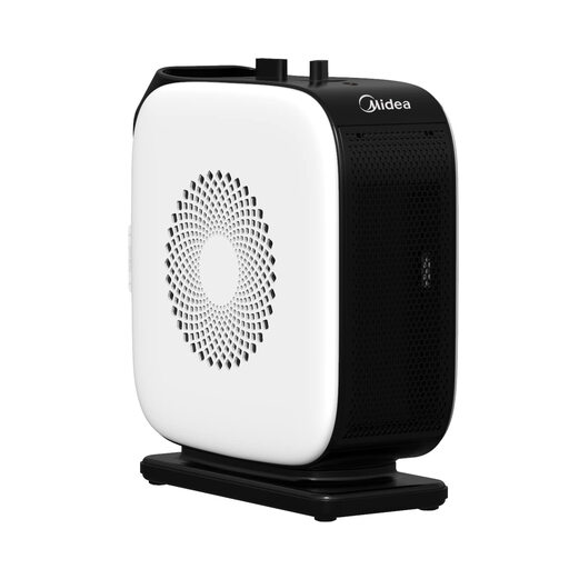 Midea NTY15-19CA Compact PTC Fan Heater, Oscillating, White/Black