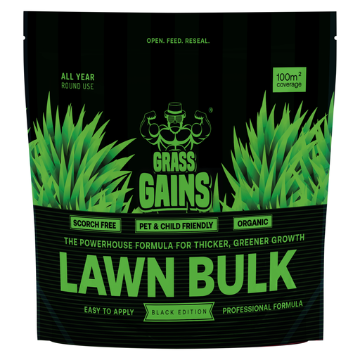 Grass Gains Lawn Bulk Black Edition Grass Fertiliser, 100m2