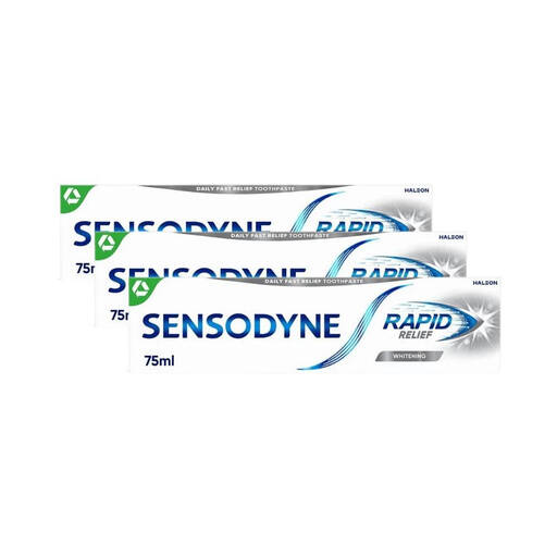 Sensodyne Fast Relief Whitening Toothpaste 75ml - Pack of 3