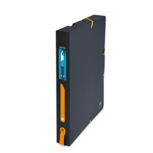 OXFORD Nomadic Ring Binder For Students A4XL 40mm Spine 4 Rings Polypro Cover Bicolored Black/Orange