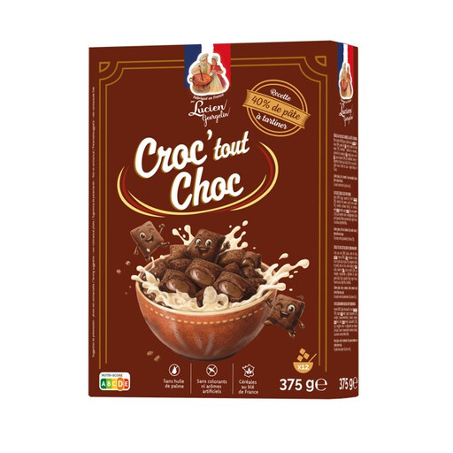 Lucien Georgelin Croc’tout Chocolate Hazelnut Cereal Bars 375g