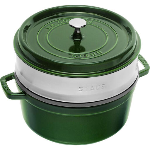 STAUB cocotte with stainless steel steaming insert, 26 cm