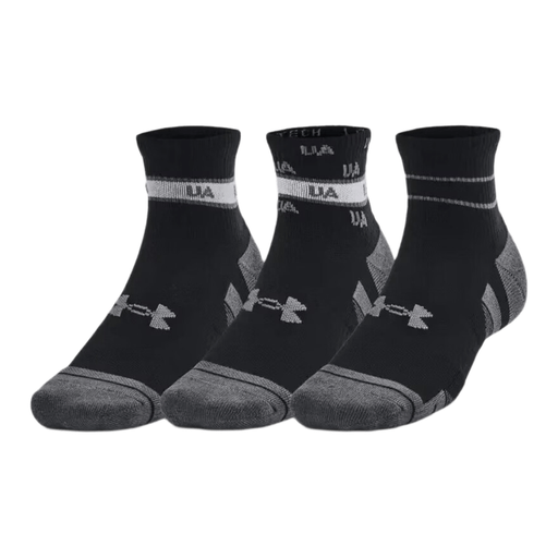 Under Armour Performance Tech 三双装短筒袜 - 黑色/卡斯尔岩色