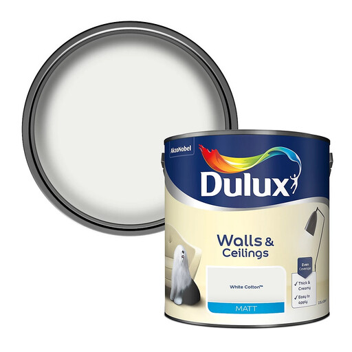 Dulux Matt Emulsion Paint in White Cotton