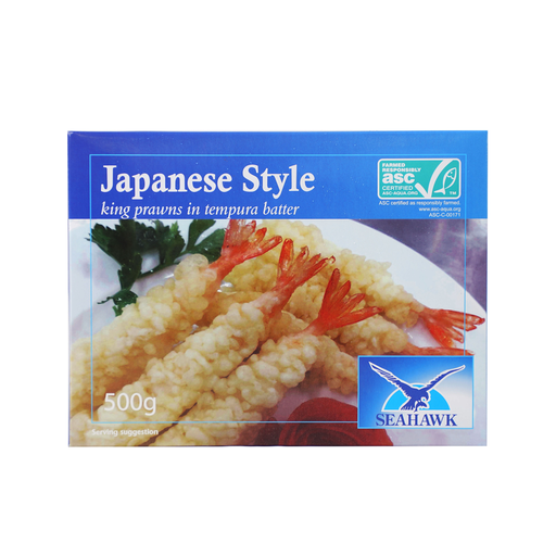 ASC Seahawk Tempura Battered King Prawns 500g Net