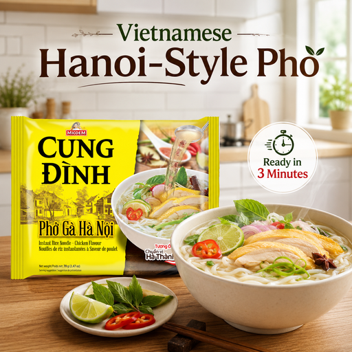 Kool CUNG DINH Pho Ga Ha Noi 70g | Chicken Flavour Instant Rice Noodle Soup